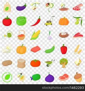 Pumpkin icons set. Cartoon style of 36 pumpkin vector icons for web for any design. Pumpkin icons set, isometric style