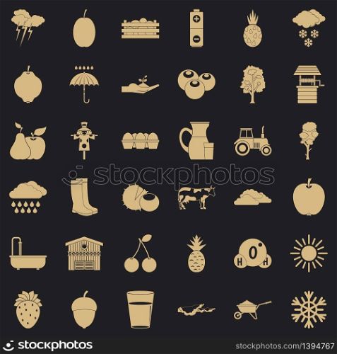 Pumpkin icons set. Simple style of 36 pumpkin vector icons for web for any design. Pumpkin icons set, simple style