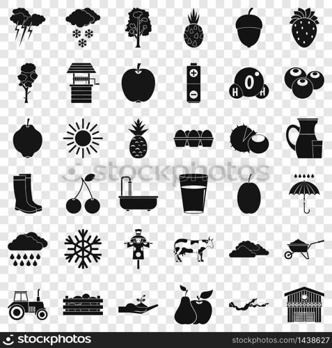 Pumpkin icons set. Simple style of 36 pumpkin vector icons for web for any design. Pumpkin icons set, simple style