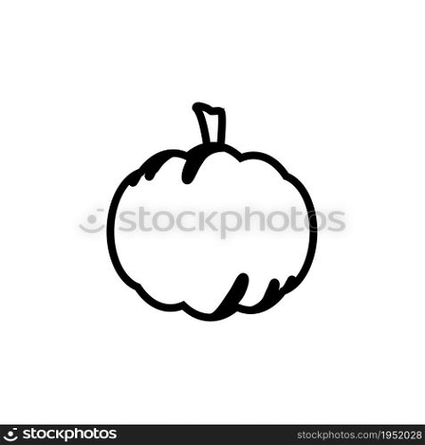 Pumpkin in a black stroke on a white background.