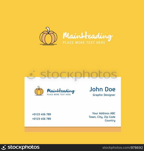 Pumpkin logo Design with business card template. Elegant corporate identity. - Vector