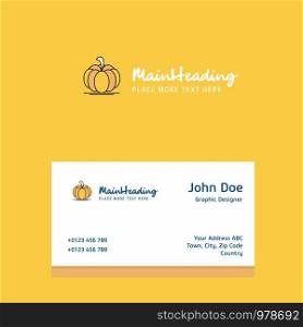 Pumpkin logo Design with business card template. Elegant corporate identity. - Vector