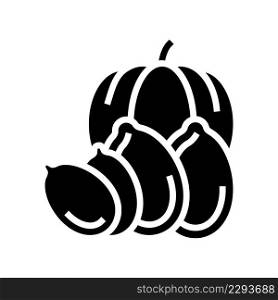 pumpkin nut glyph icon vector. pumpkin nut sign. isolated contour symbol black illustration. pumpkin nut glyph icon vector illustration