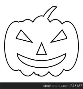 Pumpkin on halloween icon. Outline illustration of pumpkin on halloween vector icon for web. Pumpkin on halloween icon, outline style