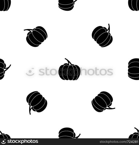 Pumpkin pattern repeat seamless in black color for any design. Vector geometric illustration. Pumpkin pattern seamless black