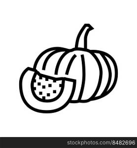 pumpkin piece line icon vector. pumpkin piece sign. isolated contour symbol black illustration. pumpkin piece line icon vector illustration