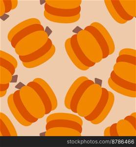Pumpkin seamless pattern cute background. Vector cute pumpkins seamless pattern isolated. Pumpkin seamless background. Vector illustration