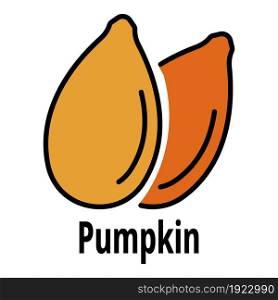 Pumpkin seed icon. Outline pumpkin seed vector icon color flat isolated on white. Pumpkin seed icon color outline vector