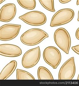 pumpkin seeds vector pattern on color background