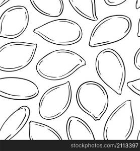 pumpkin seeds vector pattern on white background