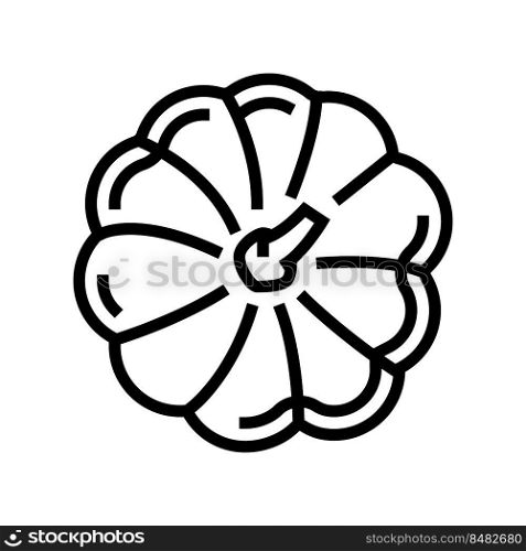 pumpkin top view line icon vector. pumpkin top view sign. isolated contour symbol black illustration. pumpkin top view line icon vector illustration