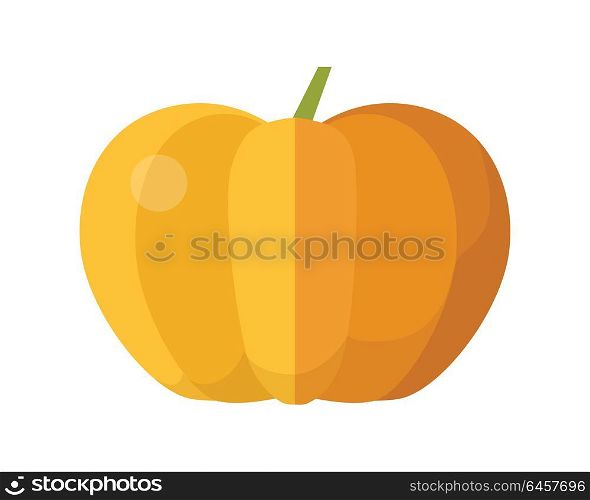 Pumpkin vector in flat style design. Vegetable illustration for conceptual banners, icons, app pictogram, infographic, and logotype elements. Isolated on white background. . Pumpkin Vector Illustration in Flat Style Design.