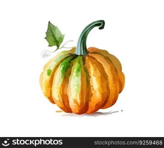 Pumpkin watercolor. Scottish. Vector illustration desing.