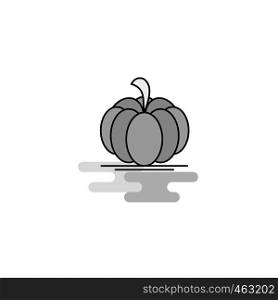Pumpkin Web Icon. Flat Line Filled Gray Icon Vector