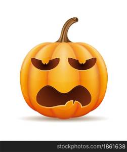 pumpkin with horrible faces for halloween celebration vector illustration isolated on white background