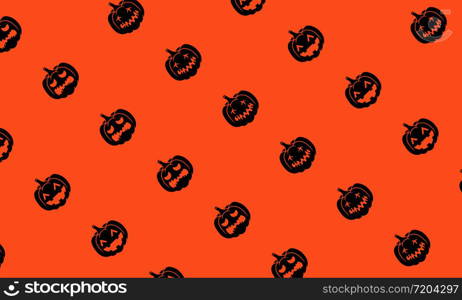 Pumpkins for Halloween icon set background in black or pumpkin face isolated on orange background. Collection of silhouette spooky images. Vector EPS 10.. Pumpkins for Halloween icon set background in black or pumpkin face isolated on orange background. Collection of silhouette spooky images. Vector EPS 10