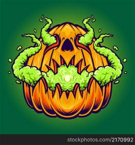 Pumpkins Vape Halloween Vector illustrations for your work Logo, mascot merchandise t-shirt, stickers and Label designs, poster, greeting cards advertising business company or brands.