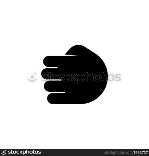 Punch, Clenched Fist, Power Hand. Flat Vector Icon illustration. Simple black symbol on white background. Punch, Clenched Fist, Power Hand sign design template for web and mobile UI element. Punch, Clenched Fist, Power Hand Flat Vector Icon