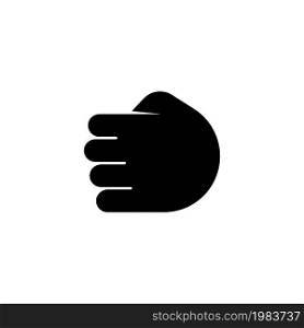Punch, Clenched Fist, Power Hand. Flat Vector Icon illustration. Simple black symbol on white background. Punch, Clenched Fist, Power Hand sign design template for web and mobile UI element. Punch, Clenched Fist, Power Hand Flat Vector Icon