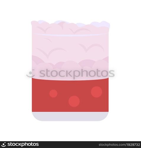 Punch drink in glass semi flat color vector item. Realistic object on white. Glassware with alcoholic beverage isolated modern cartoon style illustration for graphic design and animation. Punch drink in glass semi flat color vector item