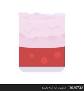 Punch drink in glass semi flat color vector item. Realistic object on white. Glassware with alcoholic beverage isolated modern cartoon style illustration for graphic design and animation. Punch drink in glass semi flat color vector item