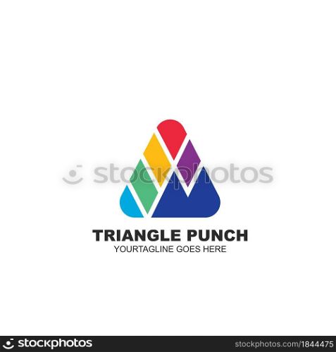 punch hand triangle concept vector icon illustration design template