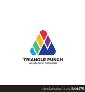 punch hand triangle concept vector icon illustration design template