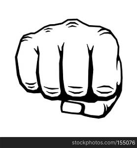 Punching hand with clenched fist vector. Human clenched fist illustration. Punching hand with clenched fist vector illustration