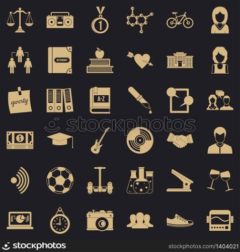 Pupil icons set. Simple style of 36 pupil vector icons for web for any design. Pupil icons set, simple style