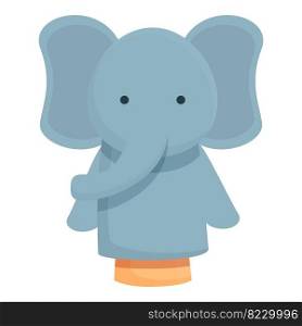 Puppet elephant icon cartoon vector. Show stage. Animal doll. Puppet elephant icon cartoon vector. Show stage