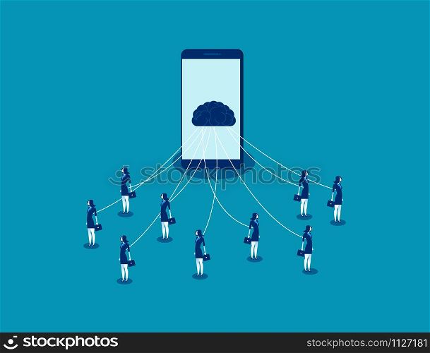 Puppet of Smartphone. Concept business technology vector illustration.