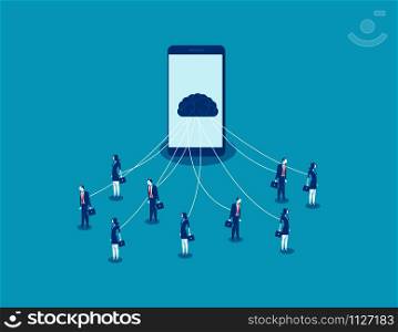 Puppet of Smartphone. Concept business technology vector illustration.