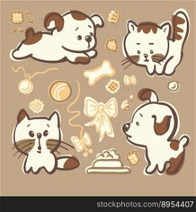 Puppies and kittens vector image