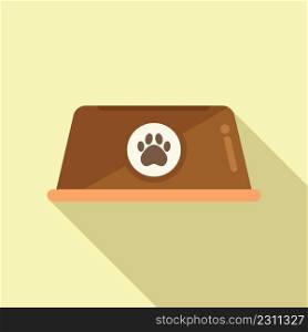 Puppy bowl icon flat vector. Dog food. Dry snack. Puppy bowl icon flat vector. Dog food