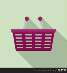 Purchase basket icon. Flat illustration of purchase basket vector icon for web design. Purchase basket icon, flat style