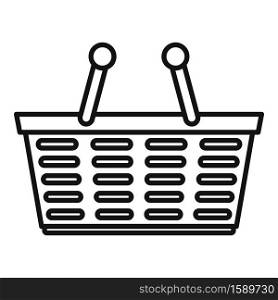 Purchase basket icon. Outline purchase basket vector icon for web design isolated on white background. Purchase basket icon, outline style