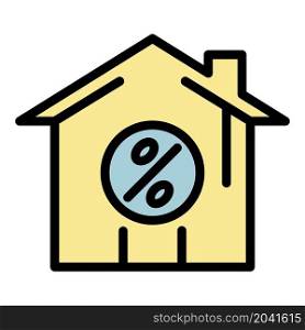 Purchase leasing house icon. Outline purchase leasing house vector icon color flat isolated. Purchase leasing house icon color outline vector