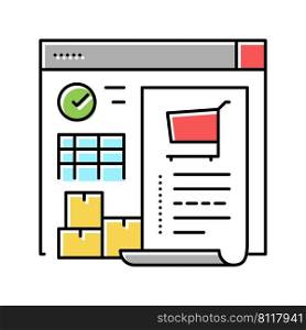 purchase order report color icon vector. purchase order report sign. isolated symbol illustration. purchase order report color icon vector illustration