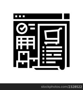 purchase order report glyph icon vector. purchase order report sign. isolated contour symbol black illustration. purchase order report glyph icon vector illustration