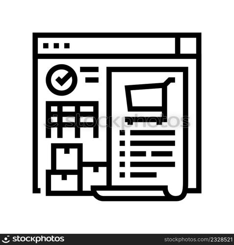 purchase order report line icon vector. purchase order report sign. isolated contour symbol black illustration. purchase order report line icon vector illustration