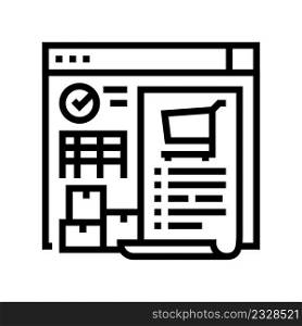 purchase order report line icon vector. purchase order report sign. isolated contour symbol black illustration. purchase order report line icon vector illustration