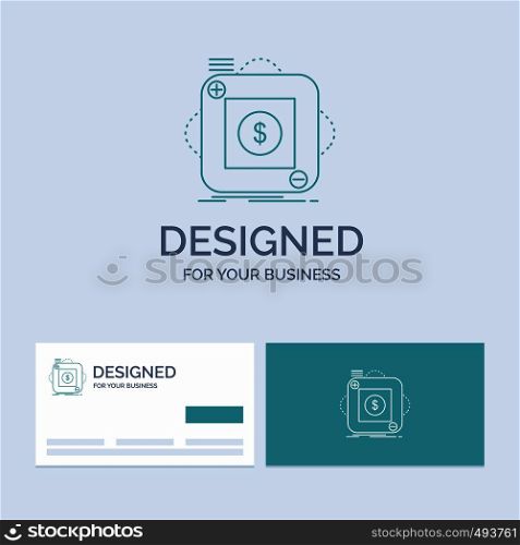 purchase, store, app, application, mobile Business Logo Line Icon Symbol for your business. Turquoise Business Cards with Brand logo template. Vector EPS10 Abstract Template background