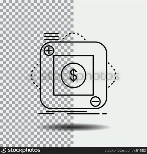 purchase, store, app, application, mobile Line Icon on Transparent Background. Black Icon Vector Illustration. Vector EPS10 Abstract Template background