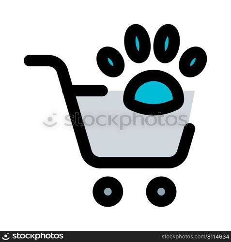 Purchasing animal supplies in a pet store.. Purchasing animal supplies in a pet store