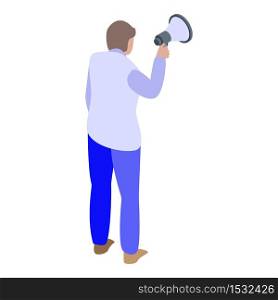 Purchasing manager megaphone icon. Isometric of purchasing manager megaphone vector icon for web design isolated on white background. Purchasing manager megaphone icon, isometric style