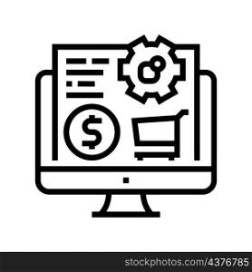 purchasing online line icon vector. purchasing online sign. isolated contour symbol black illustration. purchasing online line icon vector illustration
