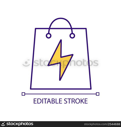 Purchasing renewable energy RGB color icon. Buying electricity. Residential energy provider. Domestic power. Isolated vector illustration. Simple filled line drawing. Editable stroke. Arial font used. Purchasing renewable energy RGB color icon