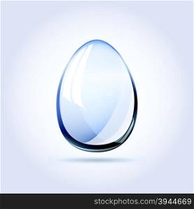 Pure crystal beautiful glossy minimalistic egg hanging in clear light weightlessness