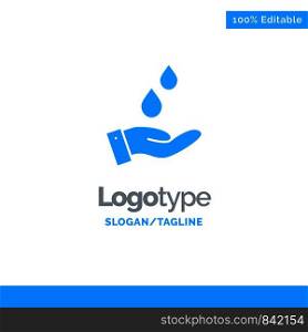 Purified, Water, Energy, Power Blue Solid Logo Template. Place for Tagline