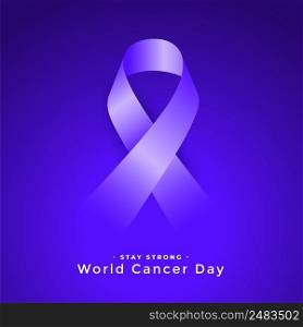purp≤world cancer day aware≠ss ribbon concept